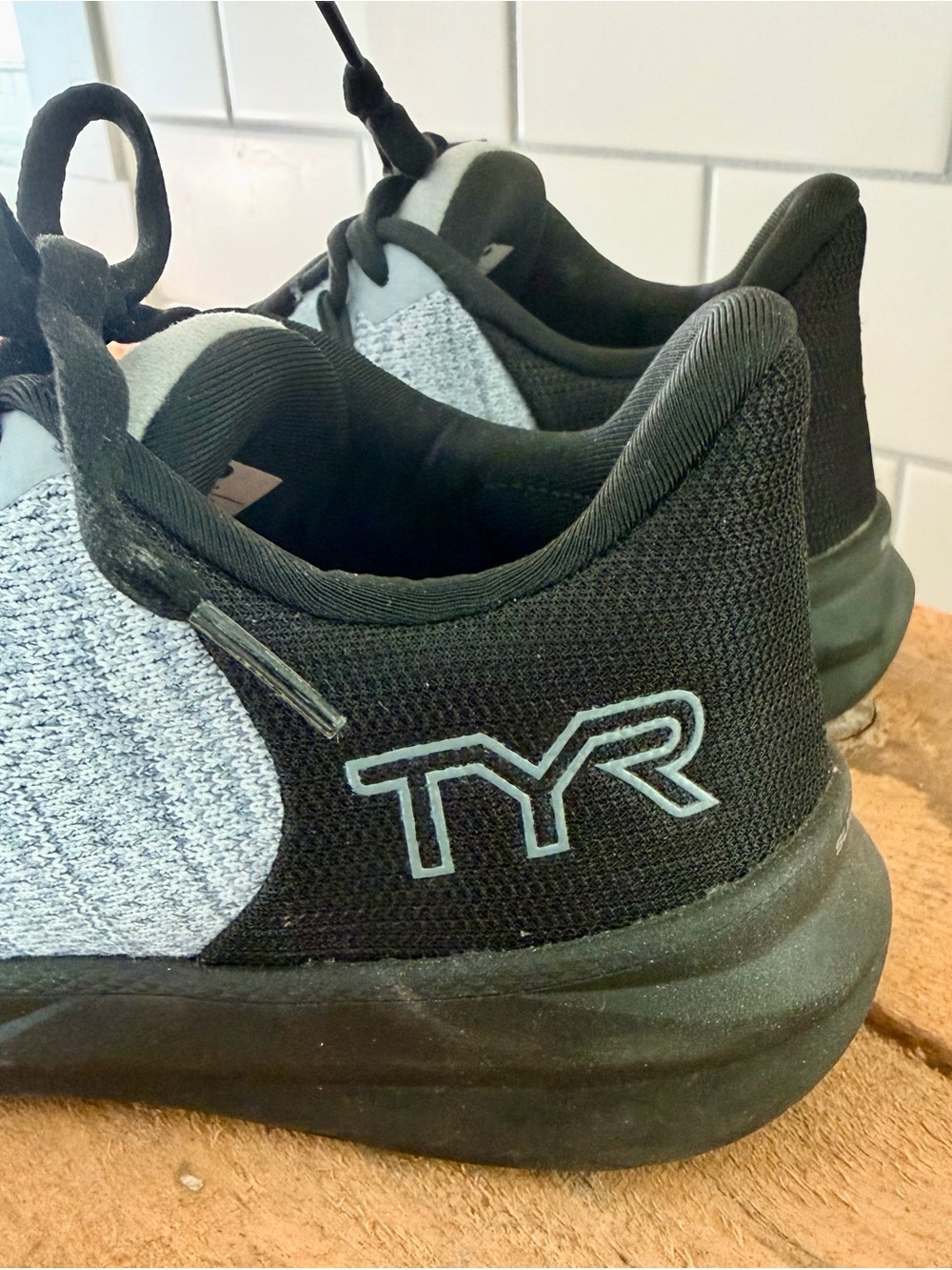 TYR Gray Knit Women’s Sneakers with Black Accents - Picture 2 of 5